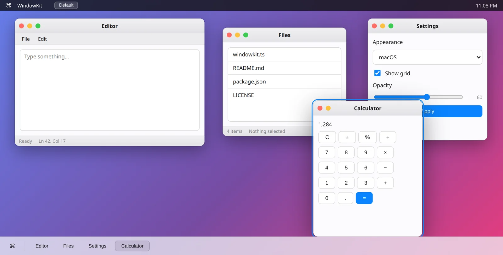 WindowKit — macOS theme